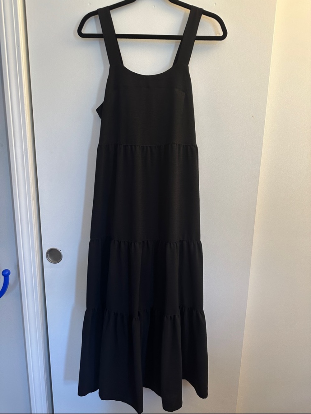 Felina Black Maxi Dress with Tiered Skirt